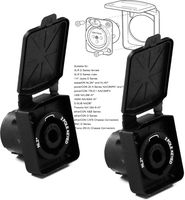 Neutrik NL2MP and SCDX Hinged Cover Seals (PACK OF 2) Chassis Mount Solder, 2 Pole Type Speakon Connector,