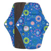 Hunputa Sanitary Napkins,Reusable Bamboo Cloth Washable Menstrual Pad Mama Sanitary Towel Pad (Light Blue, M)