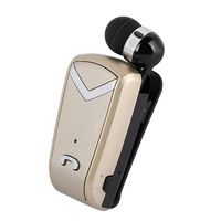 Zerone Fineblue Wireless Bluetooth Headset in-Ear Retractable Business Lavalier Earphone, Noise Cancelling, MicBusiness/Workout/Driving(Gold)