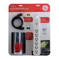 GE HDTV Accessories Kit 3 In 1(HDMI/Screen Cleaning Spray/Surge Protector)