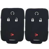 Ezzy Auto A Pair Black Silicone Rubber Key Fob Case Key Covers Keyless Remote Jacket Skin Protector fit for Chevrolet Silverado Colorado GMC Sierra Yukon Cadillac