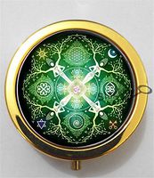 BlackKey Bohemian Pattern 3-Compartment Decorative Pocket Gift Box Case Organizer for Pill, Color 2 -2053