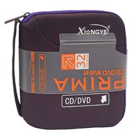 Xiongye 32 Disc CD DVD Storage Organizer Holder Case Bag Portable Wallet Album Box Double Side CD Bag (Purple)