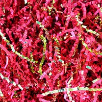 Crinkle Cut Metallic Mix Shredded Paper 1/2 Pound - Shred Gift Basket Filling and Packing by Emerald Craft & Hobby (Red and Gold)