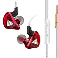 in-Ear Headphones Wired Earbuds Stereo Headphone Headset Earphone 3.5mm with Mic Super Bass Music Sports Earphone for Smartphone PC Tablet (Red)