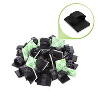 Smilife 100 PCS Black Self Adhesive Cable Wire Clip Holders, Snap Design Cable Clip Wire Management, Wire Organizer Use for Home, Office, Car