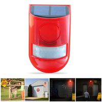SZYOUMY Solar Powered Sound Alarm Strobe Light Flashing 6LED Light Motion Sensor Security Alarm System 110dB Loud Siren for Home Villa Farm Hacienda Apartment Outdoor Yard Day Mode + Night Mode