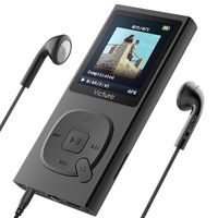 Victure 100 Hours MP3 Player 8G Portable Lossless Sound Hi-Fi Metal Music Player with Headphone FM Radio 1.8TFT Screen Voice Recorder, Support up 64GB
