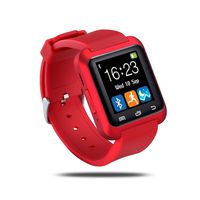 porxintor U80 Bluetooth Wrist Smart Watch Phone Mate Handsfree Call for Smartphones Outdoor Sports Pedometer for Android Apple Phones (Red)