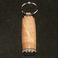 Pill Case Keychain in Elm, Burl and Chrome