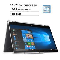 2020 Newest HP Pavilion x360 15.6 Inch 2-in-1 Touchscreen Laptop (Intel Quad Core i5-8250U up to 3.4GHz, 12GB DDR4 RAM, 1TB SSD, Intel UHD 620, WiFi, Bluetooth, HDMI, Windows 10 Home)
