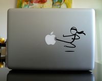 Macbook - Stickman karate kick Macbook Symbol Keypad Iphone Apple Ipad Decal Skin Sticker Laptop