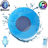 OJOBOX Mini Ultra Portable Waterproof Bluetooth Wireless Shower Speakers & Handsfree speakerphone -Long Playtime / with Built-in Mic for use as a Powerful Handsfree Speakerphone (Blue)