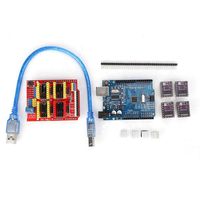 Wendry 3D Printer Expansion Board Kit, CNC Shield V3 Engraving Machine Expansion Board Kit, CNC Shielding Plate + DRV8825 Stepper Motor Driver and Heatsink