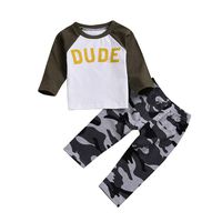Londony Clearance Sales! Toddler Baby Boys Long Sleeve Letter Print Tops+ Camouflage Pants Outfits Set
