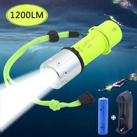 CooiLight Upgraded Version Diving Flashlight Cree XM-L2 LED, 1200 Lumens Diving Lights with Magnetic Rotary Switch Powered by Rechargeable 18650/3xAAA Battery