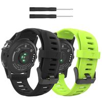 MoKo Band Compatible with Garmin Fenix 3/Fenix 5X, Soft Silicone Replacement Watch Band for Garmin Fenix 3/Fenix 3 HR/Fenix 5X/5X Plus/D2 Delta PX/Descent Mk1 Smart Watch - Black & Green