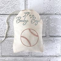 Its a Boy Baseball Favor Bag Sports Muslin Bag Baby Shower Gift Bag Thank You Baby Boy Blue Red