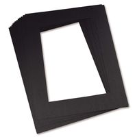 Pacon PAC72560BN Pre-Cut Mat Frames, Black, 9" x 12", 12 Per Pack, 2 Packs