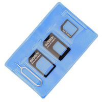 Samdi Sim Card Adapter Kit Includs Nano Sim Adapter/Micro Sim Adapter/Needle/Storage Sheet(Sim Card Holder),Easy to Use and Storage Without Losing Them (Blue-Black)