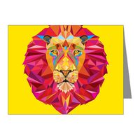 Note Card Geometric Lion King of the Jungle