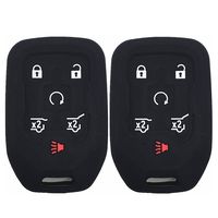 Ezzy Auto A Pair Black Silicone Key Fob Case Key Covers Key Jacket Skin Protector fit for 2015 2016 Chevrolet Suburban GMC Yukon
