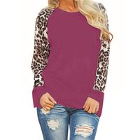 HAPPIShare Merry Christmas T-Shirt Women's Leopard Print Tops Raglan Long Sleeve Pocket Casual Basic Shirts Soft Tunics Top
