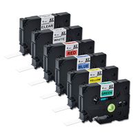 Compatible Tze-111 Tze-211 Tze-411 Tze-511 Tze-611 Tze-711 0.23 Inch 26.2feet (6mm/8m) p Touch Laminated Label Tape PT-H110/PT-D200/PT-D210/PT-D400/PT-D600/PT-1280/PT-1290(6PACK) Combo Set