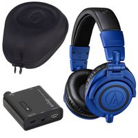 Audio-Technica ATH-M50xBB Professional Monitor Over-Ear Headphone Bundle with Indigo PHPA1 Portable Headphone Amplifier and Slappa SL-HP-99 HardBody Case