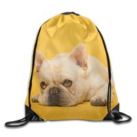 Men's Women's Drawstring Water Resistant Knapsack Bags Languid Puppy Original Sport Training Gym Sack For Hiking Swimming Yoga,Beach Outdoor Storage Use Birthday Gift
