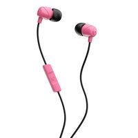 Skullcandy Jib in-Ear Noise-Isolating Earbuds with Microphone and Remote for Hands-Free Calls, Lightweight, Stereo Sound and Enhanced Base, Wired 3.5mm Jack, Pink/Black