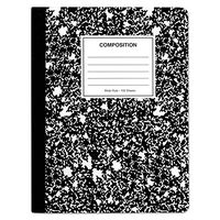 Universal 20957 Quad Rule Composition Book, Quadrille Rule, 7.5 x 9.75, 1 Subject, Black, 6/PK