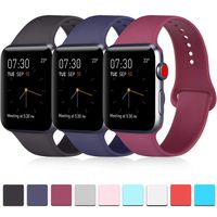 Pack 3 Compatible with Apple Watch Band for Women, Soft Silicone Band Compatible iWatch Series 4, Series 3, Series 2, Series 1 (Black/Navy Blue/Wine Red, 42mm/44mm-S/M)