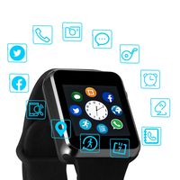 Smart Watch Color Touch Screen Bluetooth Smart Watch Sports Smart Watch TF/SIM Card Slot Smart Watch Multi Function Smart Watch Compatible with Samsung Android iPhone iOS Kids Women Men (Black)