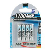 5035232 - Rechargeable Battery, 1.2 V, Nickel Metal Hydride, 1.1 Ah, AAA, Raised Positive and Flat Negative (Pack of 2) -5035232