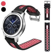 Nigaee 20mm Watch Band Soft Silicone Replacement Bands Quick Release Sport Watch Straps with Breathable Holes for Samsung Galaxy Smartwatch (42mm)/Galaxy Watch Active Bands Men Women,Black&Pink