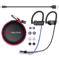 Wireless Earphone Bluetooth Headphone Sport Earbuds Waterproof Ipx7 Earhook in-Ear with Mic Noise Canceling Sweatproof Stereo Cell Hands-Free Call HiFi Headset for Workout Gym Running H1 (Purple)