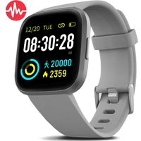 FITVII Health & Fitness Smart Watch with Blood Pressure Heart Rate Monitor, ip68 Waterproof Bluetooth Smartwatch for Android iOS Phone,Sleep Tracking Calorie Counter,Pedometer Stopwatch for Women Men