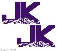 UR Impressions VLT 6.3in. JK Mountains 2-Pack Decal Vinyl Sticker Graphics for Jeep Wrangler 4x4 Unlimited Sahara Rubicon Moab Overland Arctic SUV Walls Windows Laptop|Violet|6.3 X 3.7 inch|URI687-V