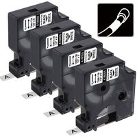4-Pack Replace DYMO Industrial Heat Shrink Tubes,1/2" Tubing Labels for DYMO Rhino 4200, 5200, 1000, 5000, 6000 Label Maker, Black on White (DYMO 18055)