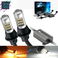 Syneticusa Error Free Dual Color Type 2 Switchback DRL LED Turn Signal Light Bulbs No Hyper Flash Built-in Resistors All in One (3157)