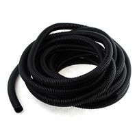 YXQ 12mm ID Split Wire Loom Corrugated Tubing 10M PE Plastic Bellows Pipe Hose Preservative Flexible Tube Black Protector Prevent Chewing for Electric Conduit Liquid Cable Cover Sleeve (12mm ID)
