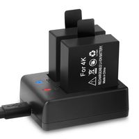 Crosstour Action Camera Battery Dual Rechargeable 1350mAh Batteries with USB Dual Charger for Sports Action Cameras