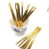 Weststone 100pcs 6" Gold Metallic Twist Ties to Seal Homemade Lollipops, or to Decorate Floral Bouquets and Favor Boxes. - Gold