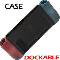 Dockable Case for Nintendo Switch - YOOWA Soft TPU Grip Shock-Absorption and Anti-Scratch Dockable Protective Cover Case for Nintendo Switch - Black