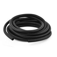 uxcell Plastic 10mm Inner Dia Flexible Corrugated Conduit Pipe Hose Tubing 5M Long Black