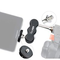 UURig R002 Dual 1/4" Mounting Adapter for Monitor Microphone LED Video Light Flashlight Magic Arm Mount Bracket with Stabilizer Double Ball Head Adjustable