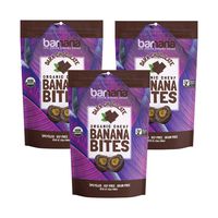 Organic Dark Chocolate Chewy Banana Bites - 3.5 Ounce (3 Count) - Delicious Barnana Coated Potassium Rich Banana Snacks - Lunch Dinner Sports Hiking Natural Snack - Whole 30, Paleo, Packaging May Vary