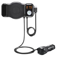 Bluetooth Car FM Transmitter, Bluetooth Receiver and Car Phone Mount with USB Car Adapter Handsfree Car Kit