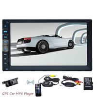 8GB Card Autoradio Bluetooth Car Stereo 7Inch Digital Touch Screen Auto Audio Mp5 Player Front USB/TF FM Aux 2 Din Radio Receiver Multimedia with Rear View Camera GPS Navigation
